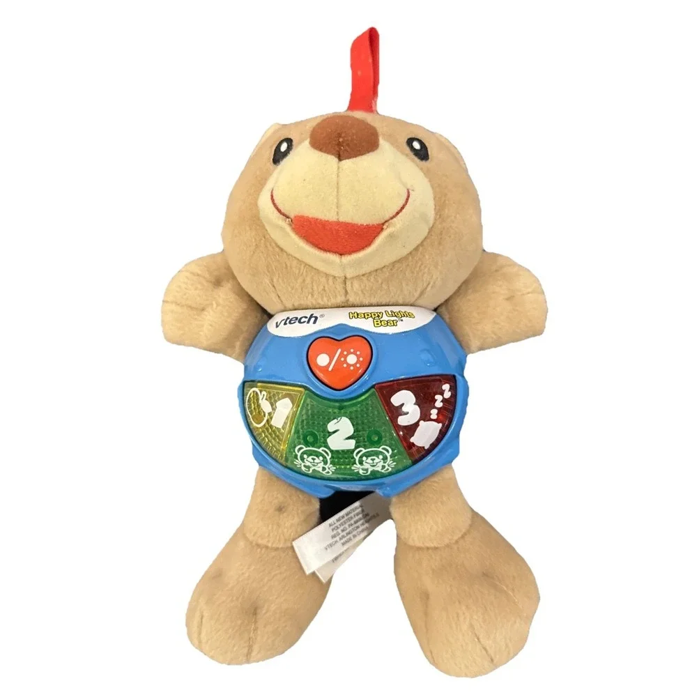 VTech Happy Lights Musical Interactive Bear‎ Plush Learning Toy, On The Go Clip